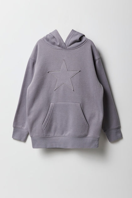 Girls Oversized City Graphic Fleece Hoodie