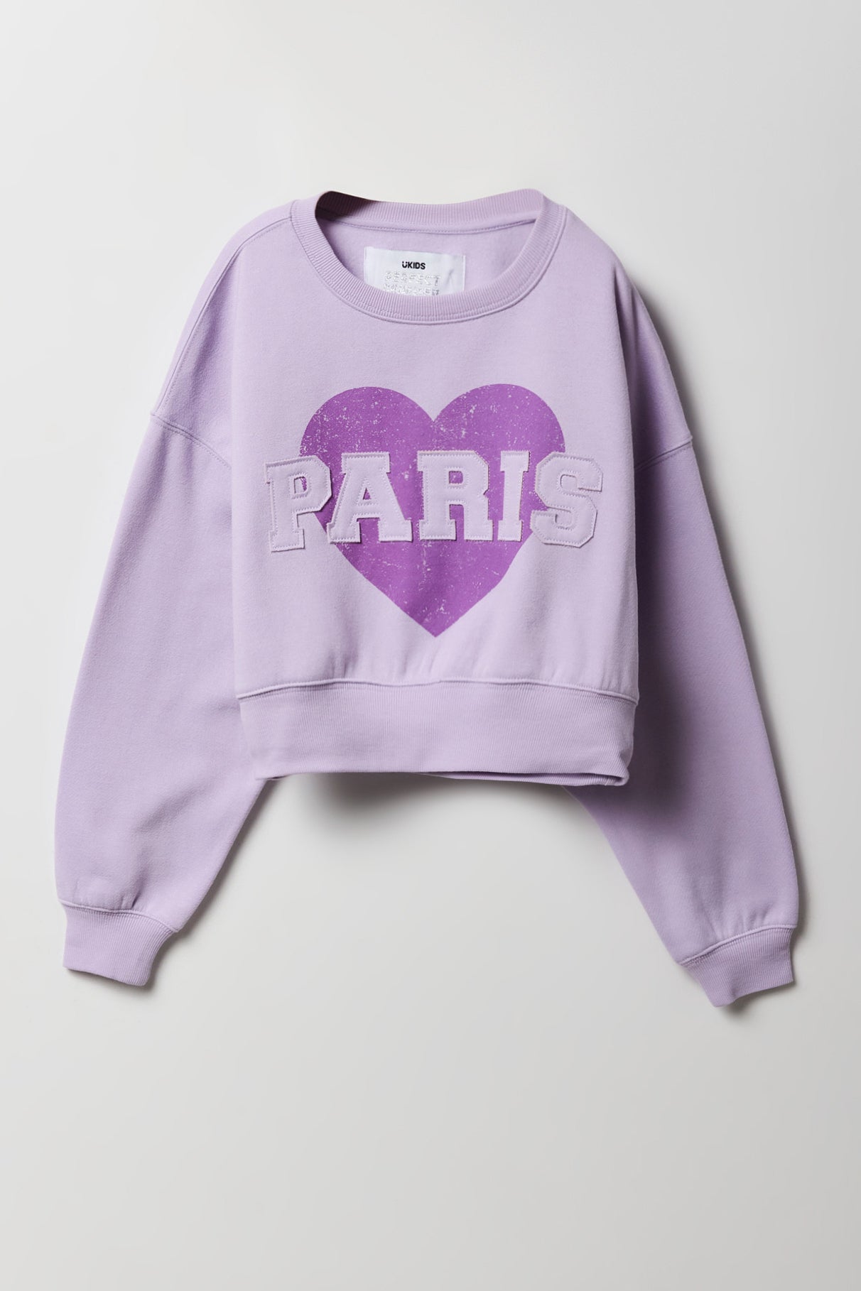 Girls Paris Patched Fleece Sweatshirt