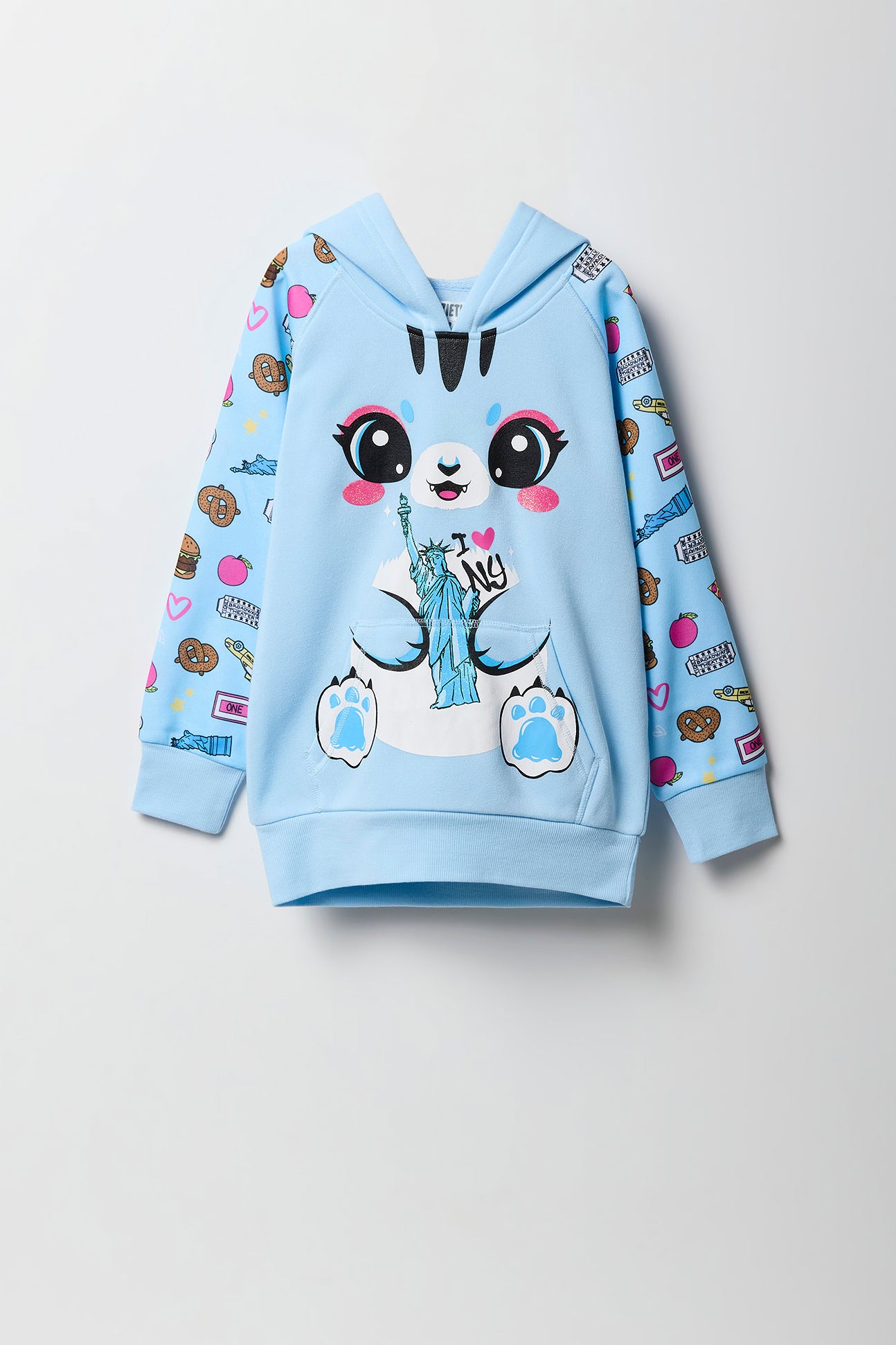 Girls New York Cat Character Hoodie