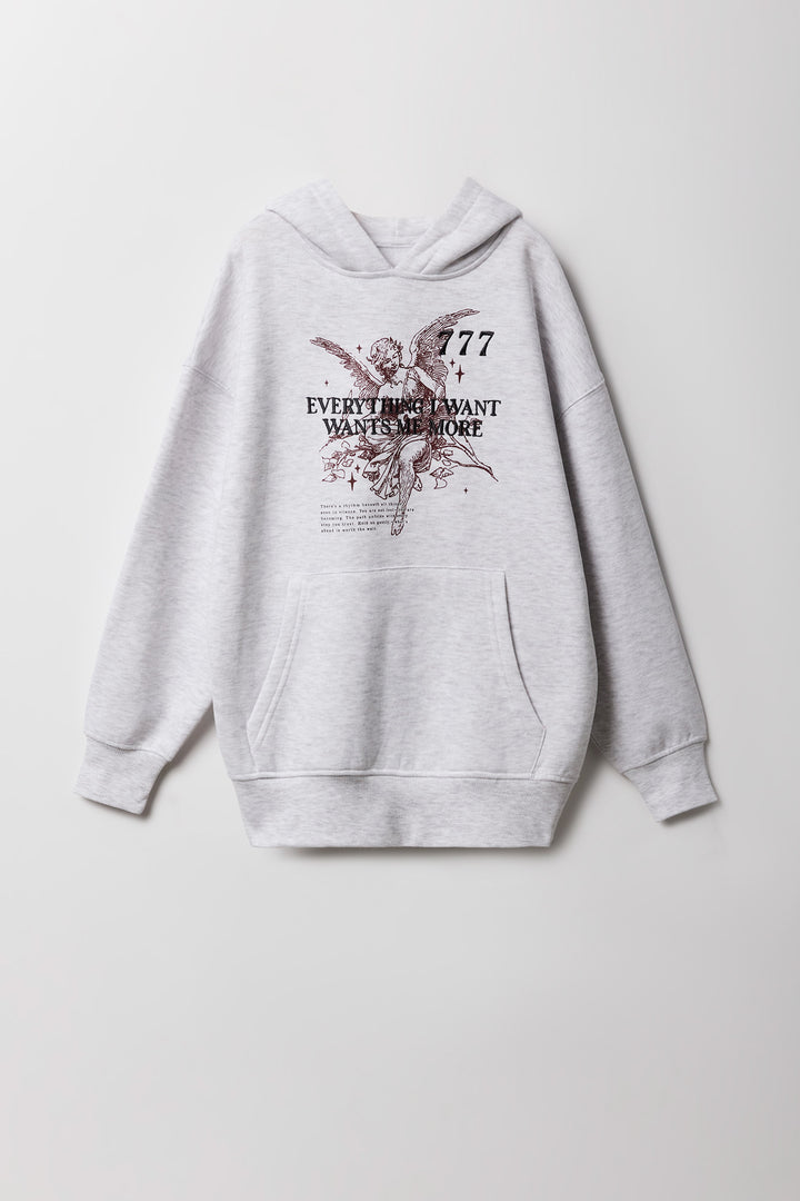 Girls Fleece Embroidered Hoodie