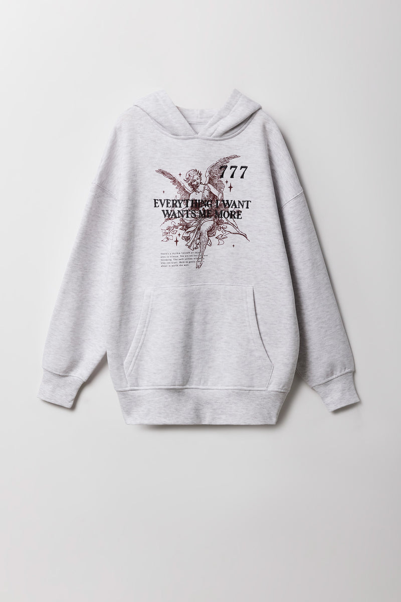 Girls Fleece Embroidered Hoodie