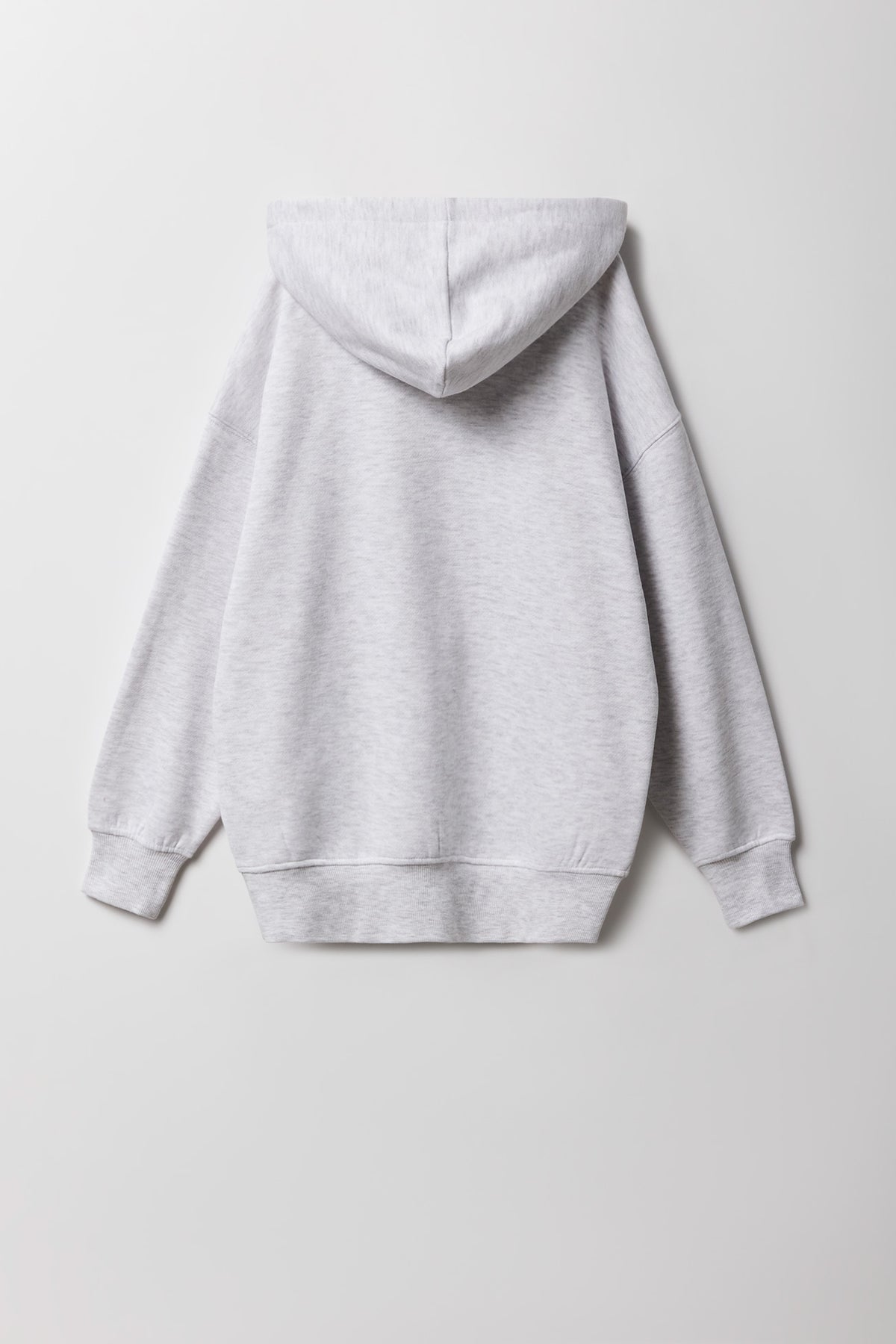 Alt View 2. Girls Fleece Embroidered Hoodie - Heather Grey