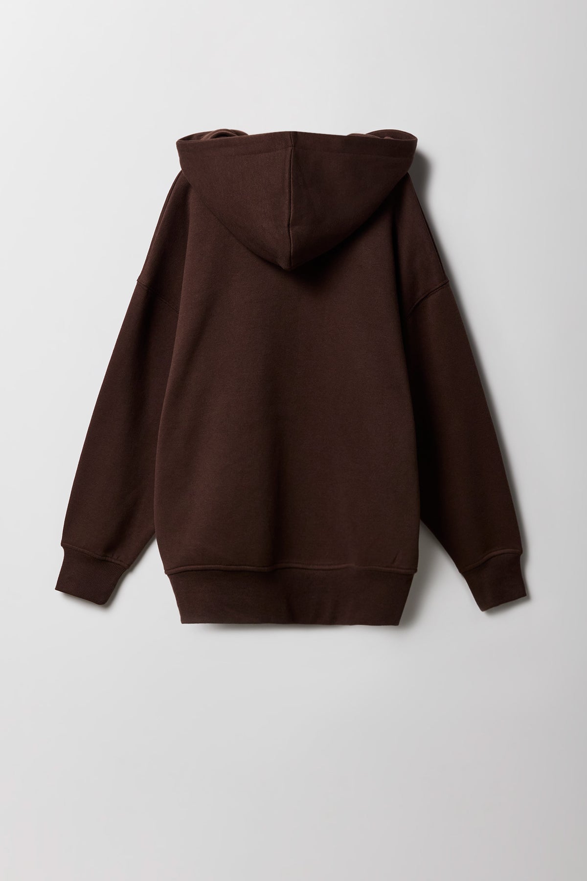 Alt View 2. Girls Fleece Puff Print Hoodie - Dark Brown