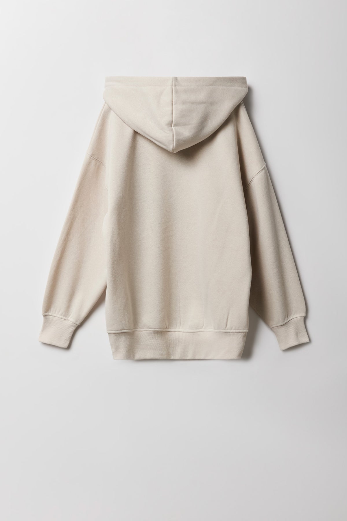 Alt View 2. Girls Fleece Embroidered Hoodie - Beige