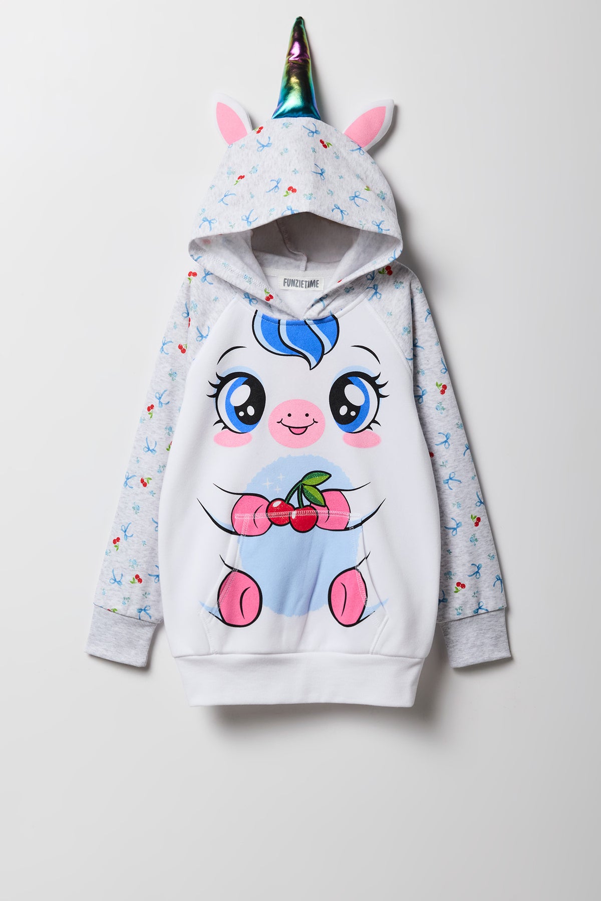 Girls Fleece Character Hoodie - White