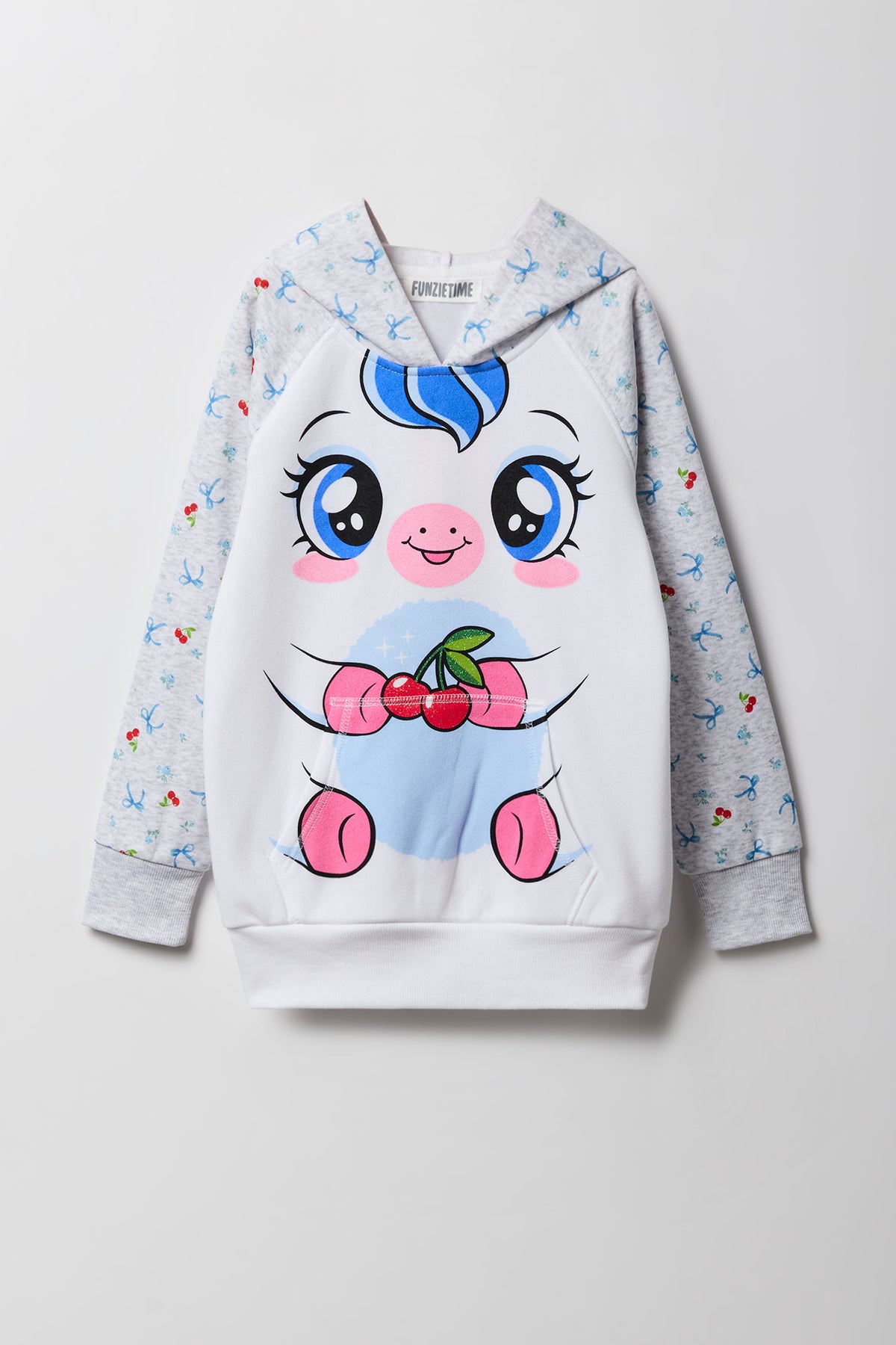 Alt View 2. Girls Fleece Character Hoodie - White