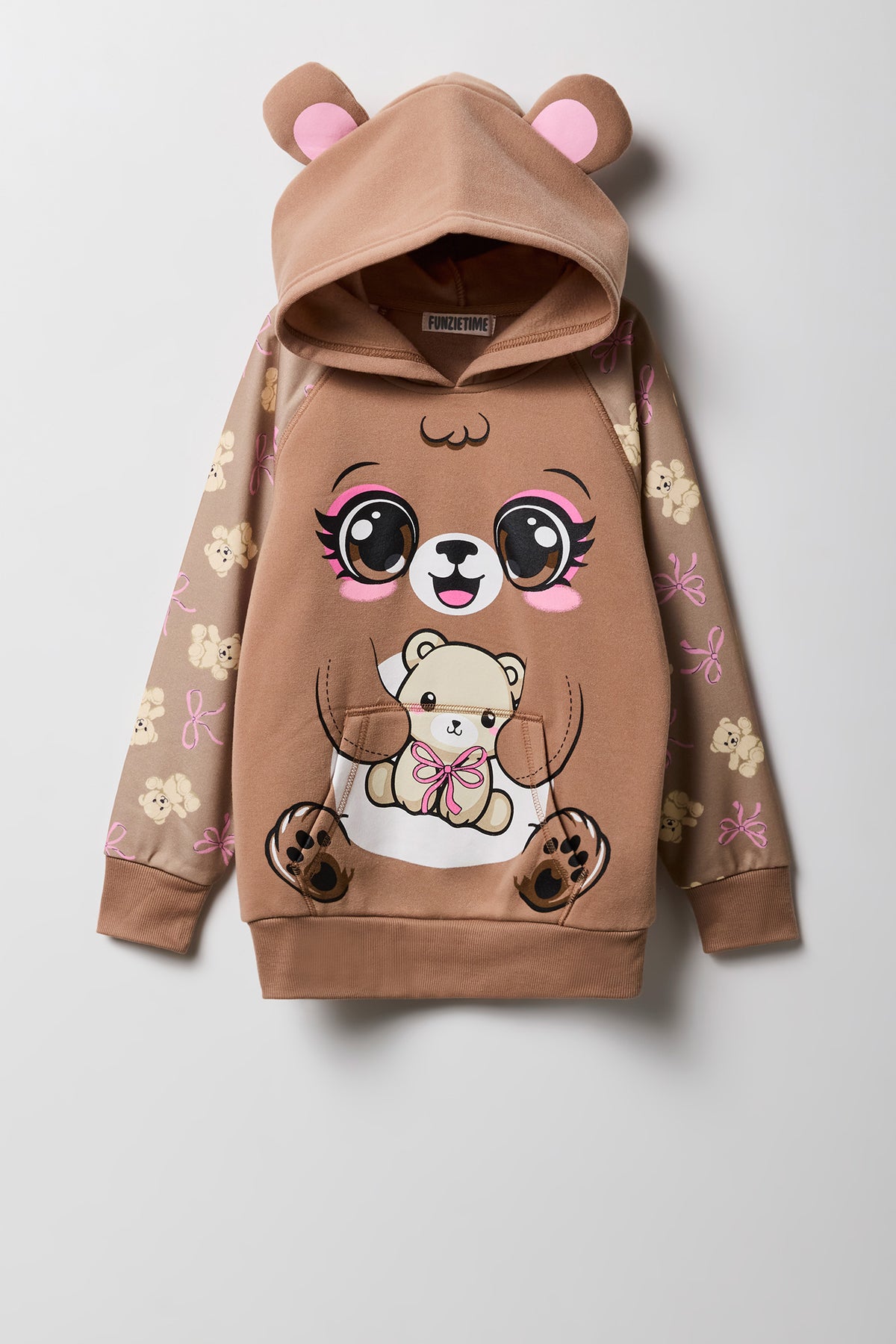 Girls Fleece Character Hoodie - Camel