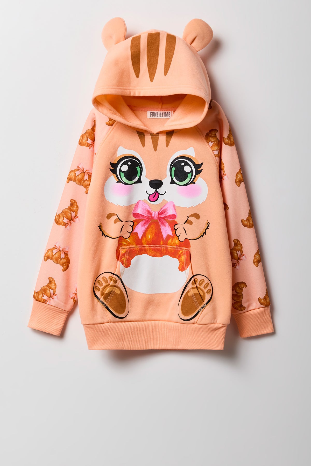 Girls Fleece Character Hoodie - Peach
