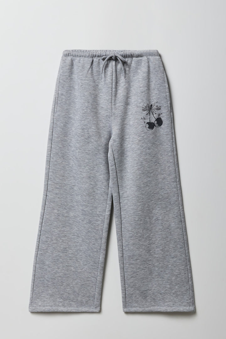 Pantalon d'entraînement à jambe large avec motif Cerises pour fille