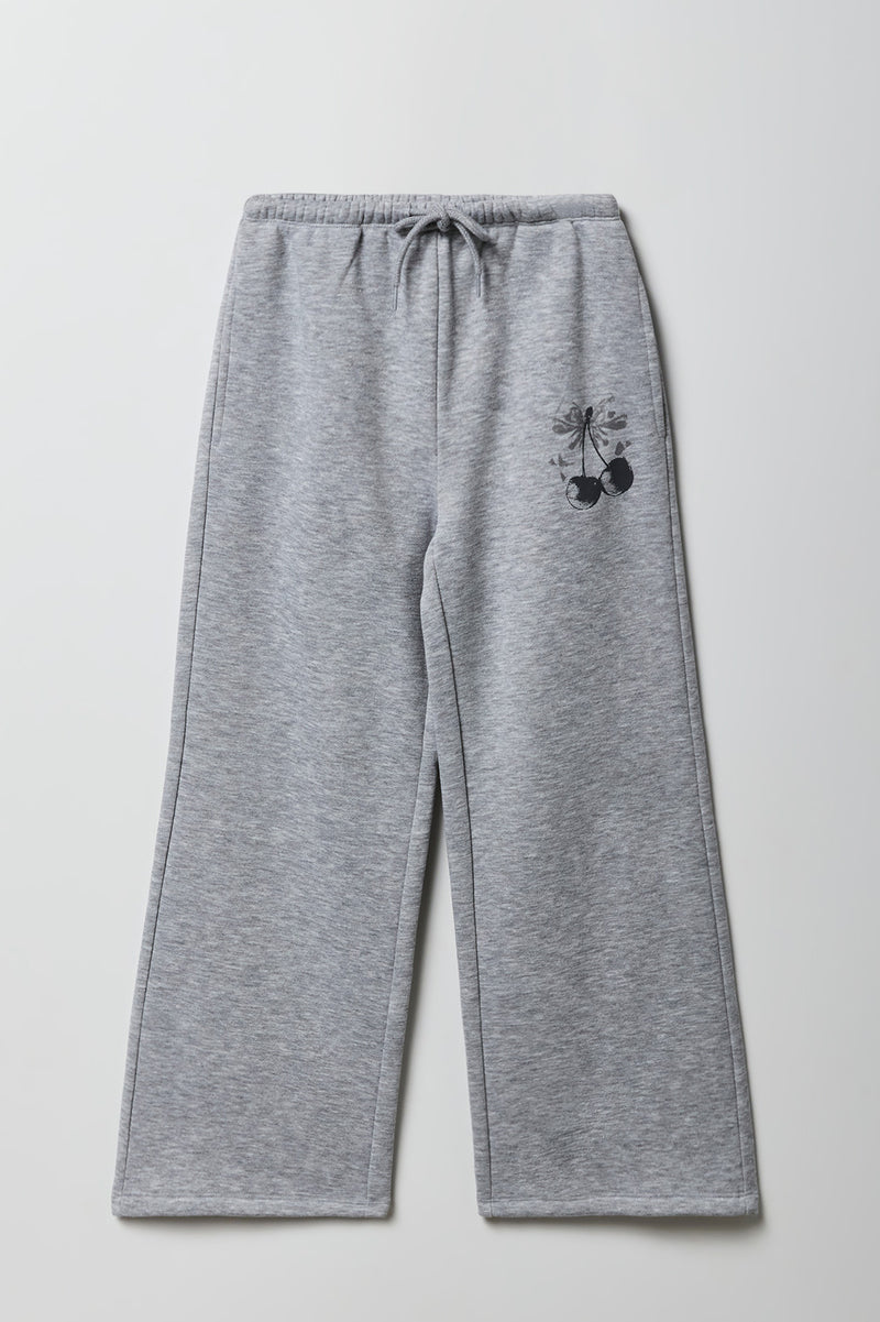 Pantalon d'entraînement à jambe large avec motif Cerises pour fille