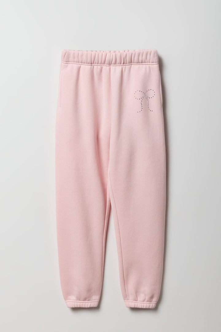 Jogger en molleton à imprimé Boucle avec pierres du Rhin pour fille