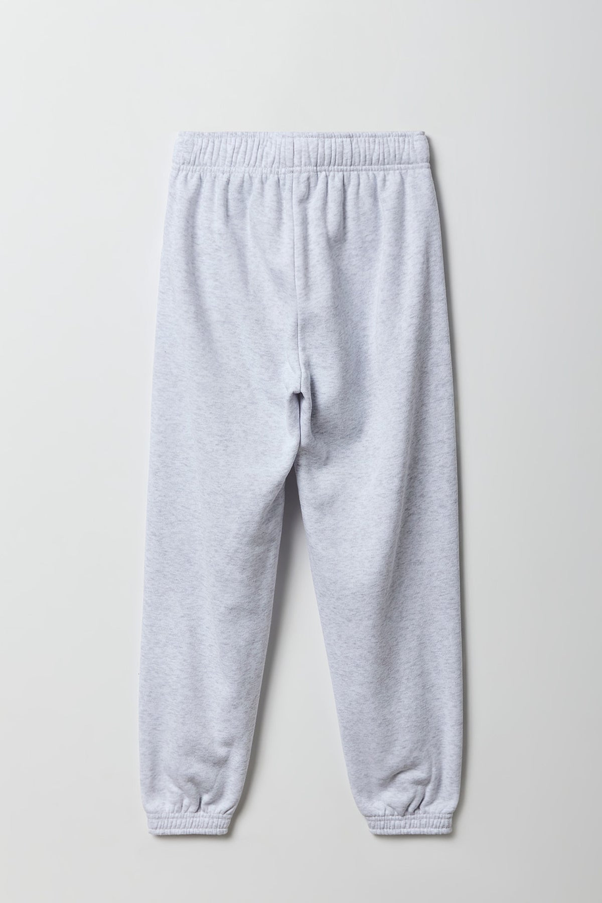 Alt View 2. Girls Embroidered Fleece Jogger - Heather Grey