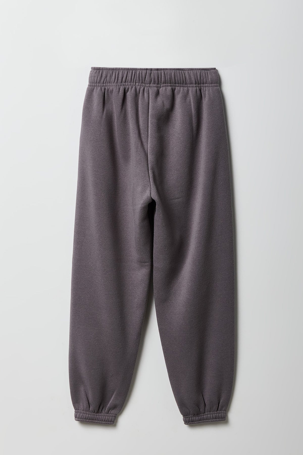 Alt View 2. Girls Embroidered Fleece Jogger - Dark Grey