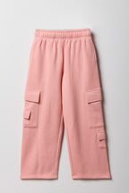 Girls Fleece Wide Leg Cargo Sweatpant