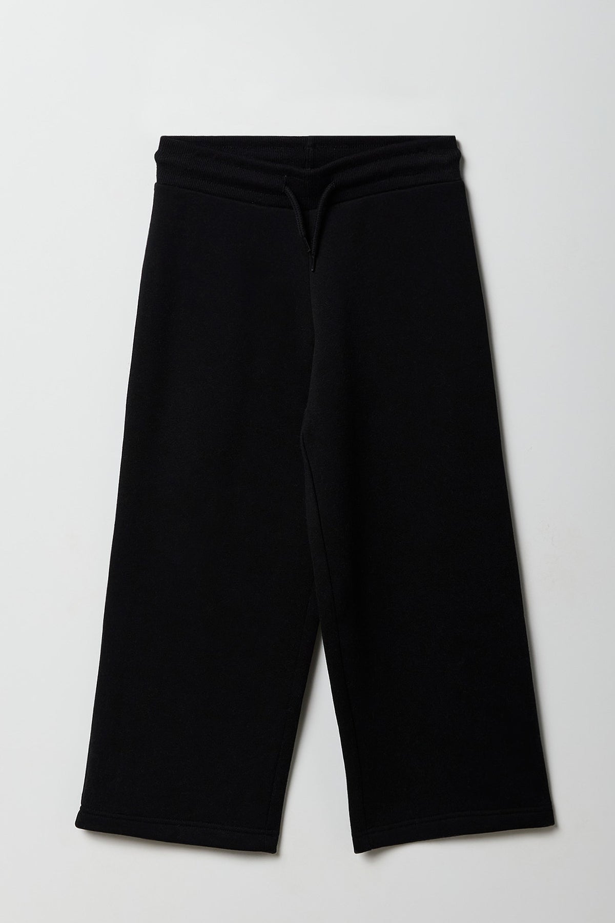 Girls Fleece Wide Leg Sweatpant - Black