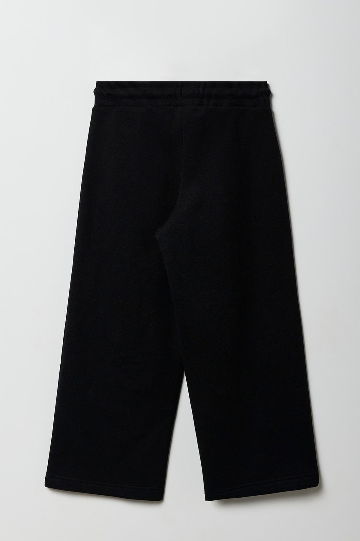 Alt View 2. Girls Fleece Wide Leg Sweatpant - Black