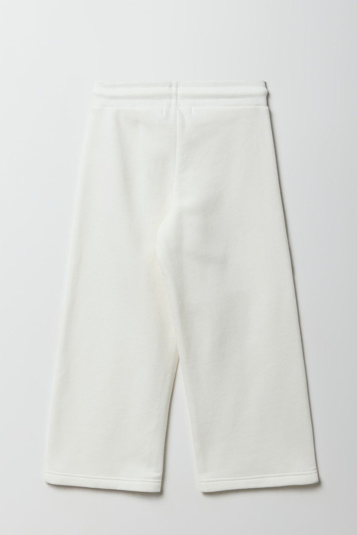 Alt View 2. Girls Fleece Wide Leg Sweatpant - Cream
