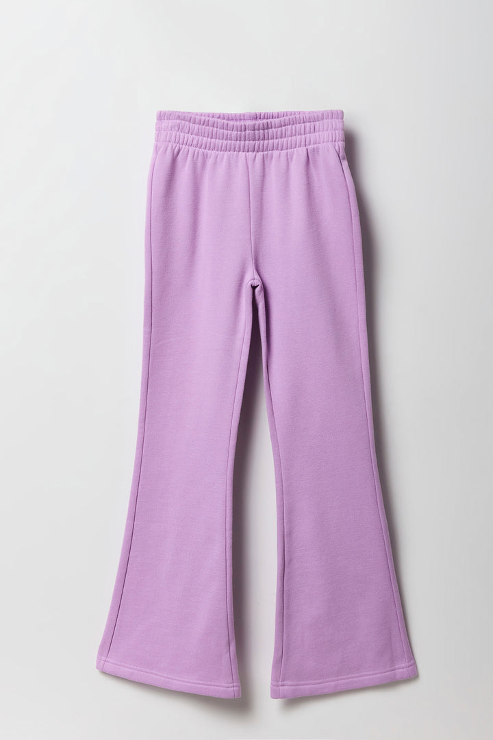 Pantalon d'entraînement à jambe évasée en molleton pour fille