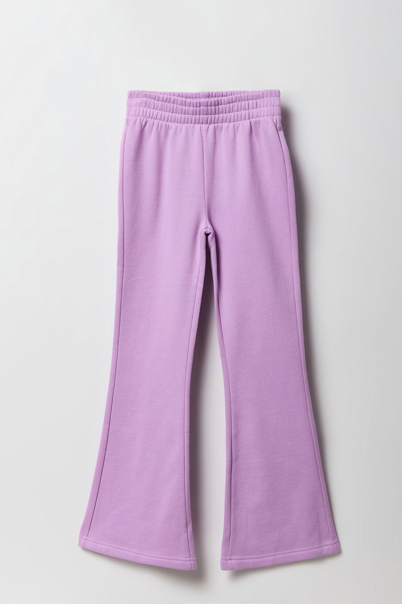 Pantalon d'entraînement à jambe évasée en molleton pour fille