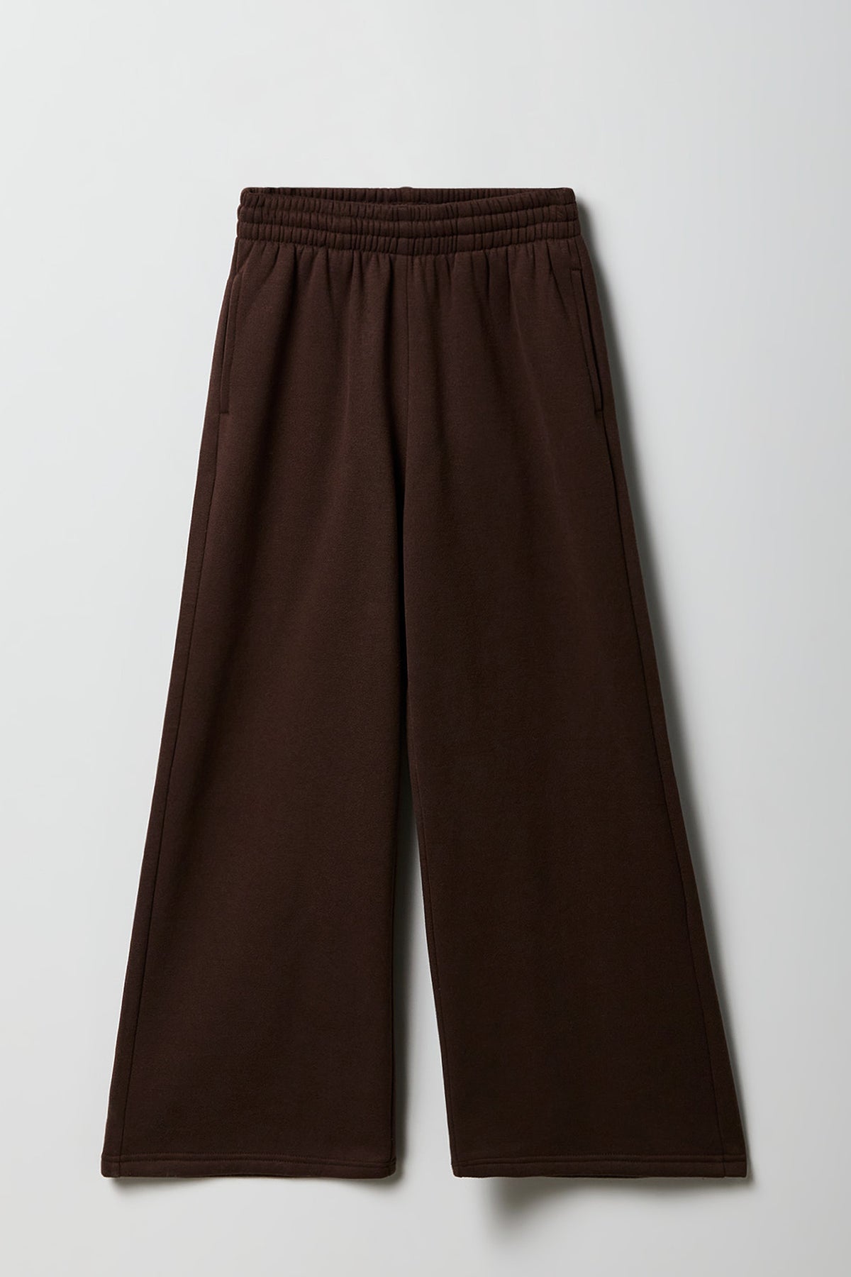 Girls Fleece Wide Leg Sweatpant - Dark Brown
