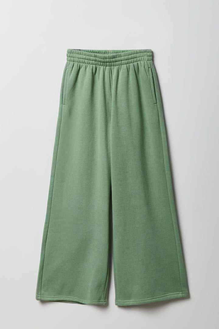 Girls Fleece Wide Leg Sweatpant