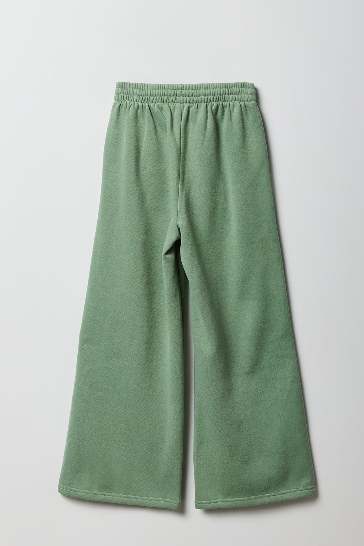 Alt View 2. Girls Fleece Wide Leg Sweatpant - Green