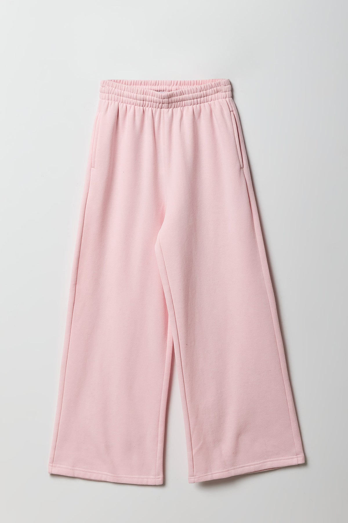 Girls Fleece Wide Leg Sweatpant - Light Pink