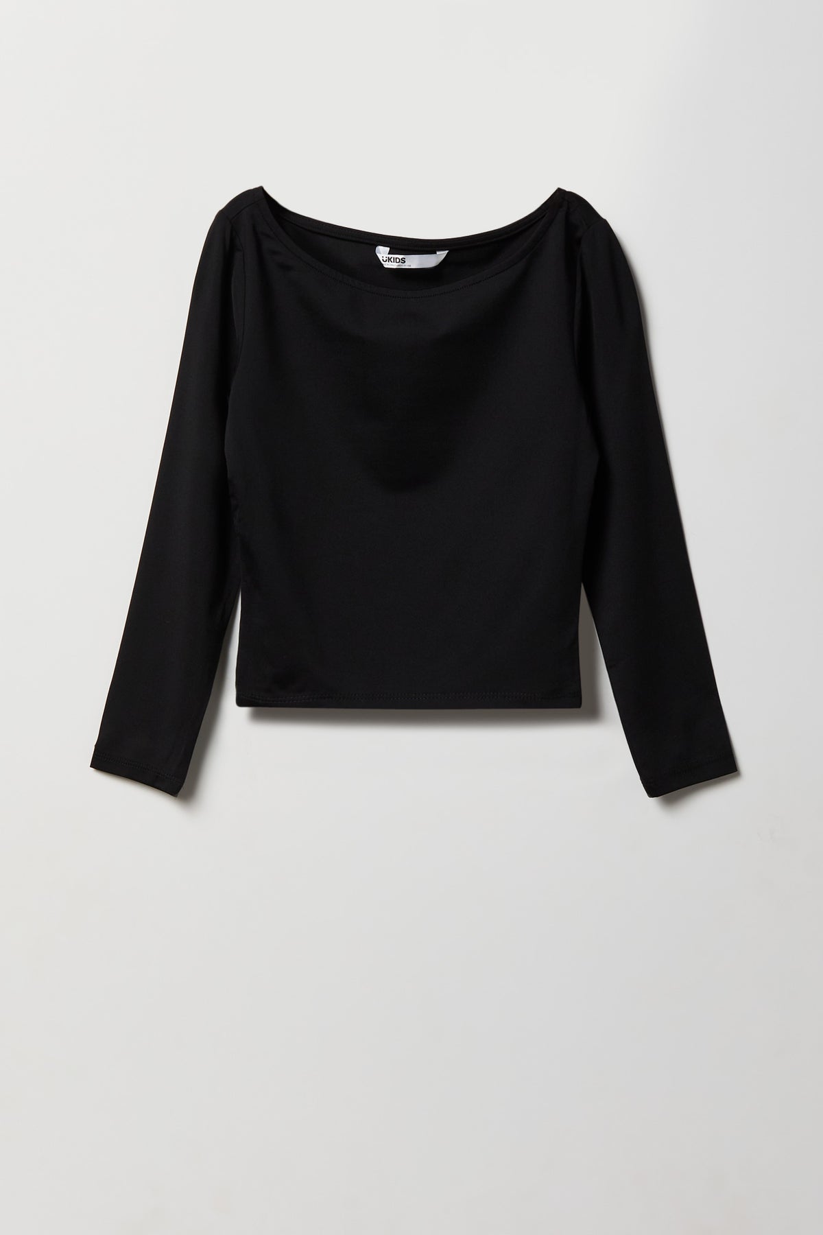 Girls Double Layer Long Sleeve Top - Black