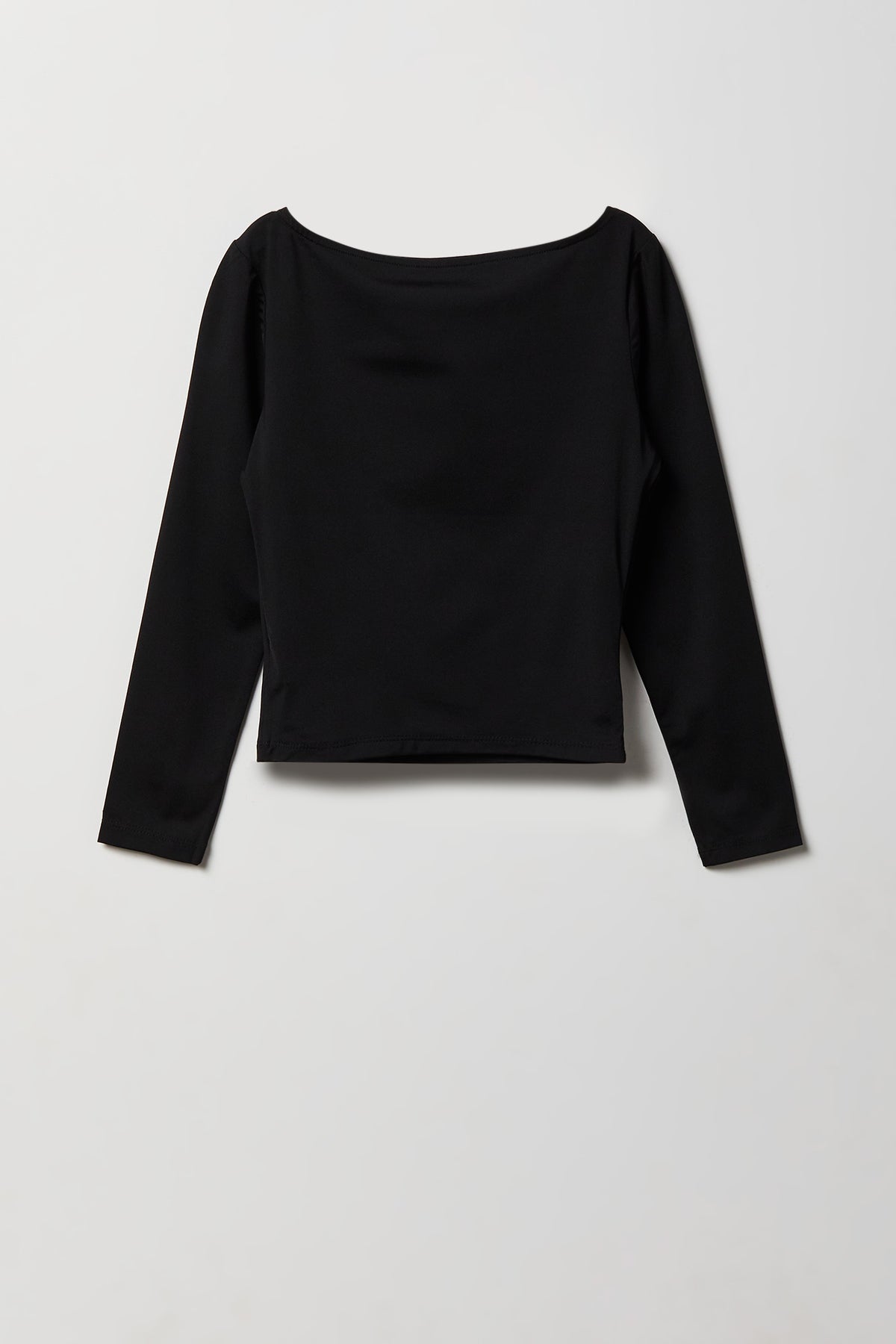 Alt View 2. Girls Double Layer Long Sleeve Top - Black