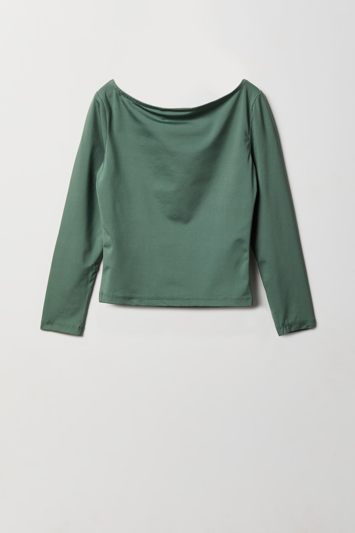 Alt View 2. Girls Double Layer Long Sleeve Top - Green
