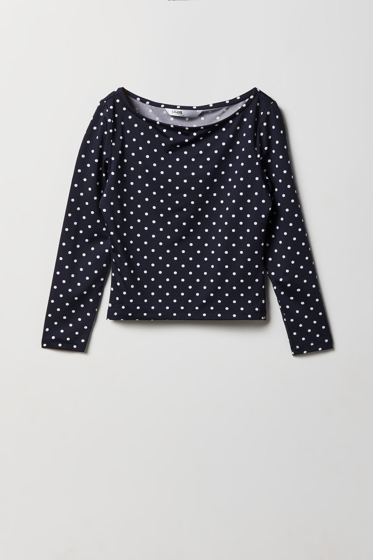 Girls Double Layer Long Sleeve Top - Navy