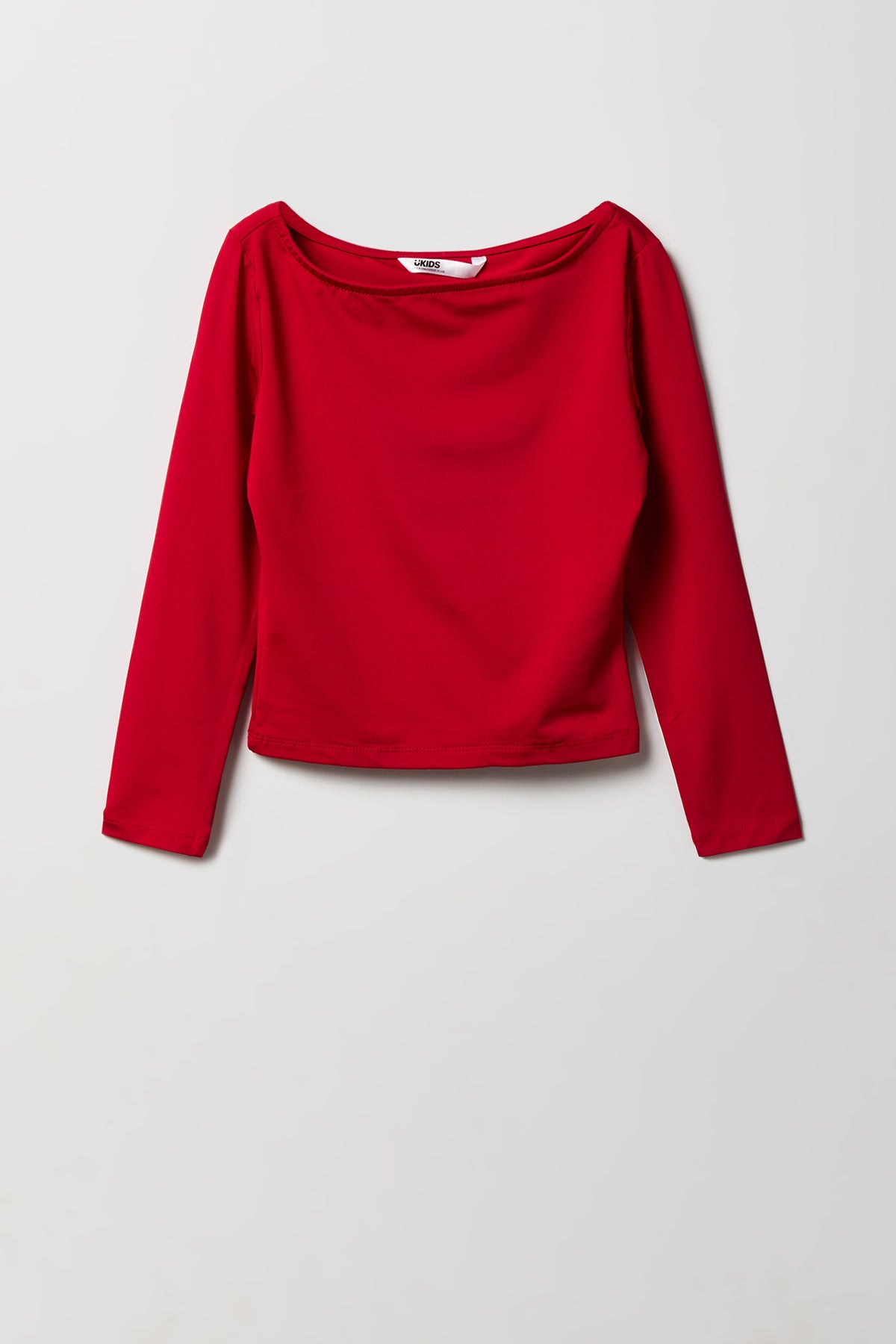 Girls Double Layer Long Sleeve Top - Red