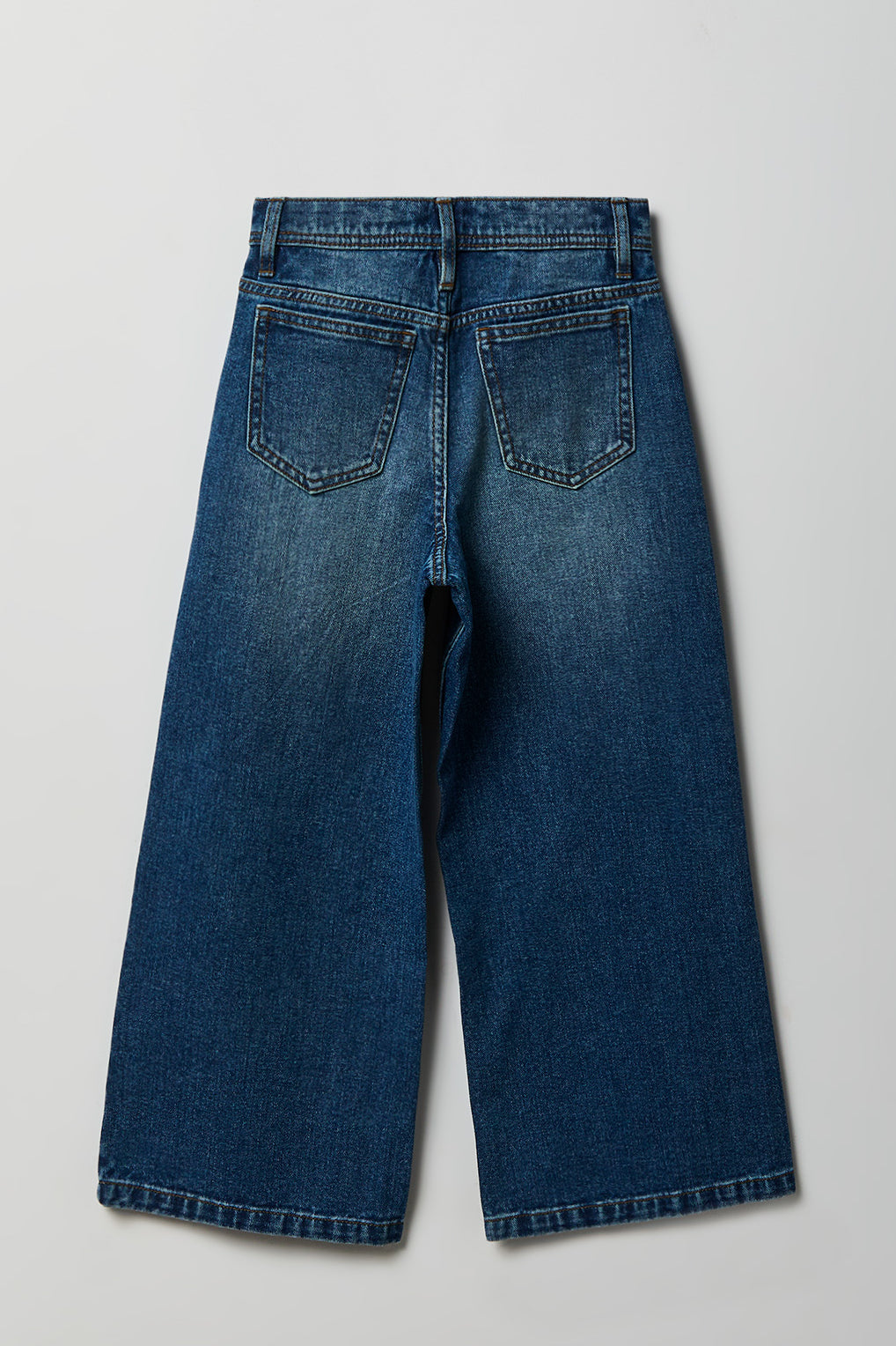 Vue alternative 2. Jean à jambe large et taille haute avec pierres du Rhin pour fille