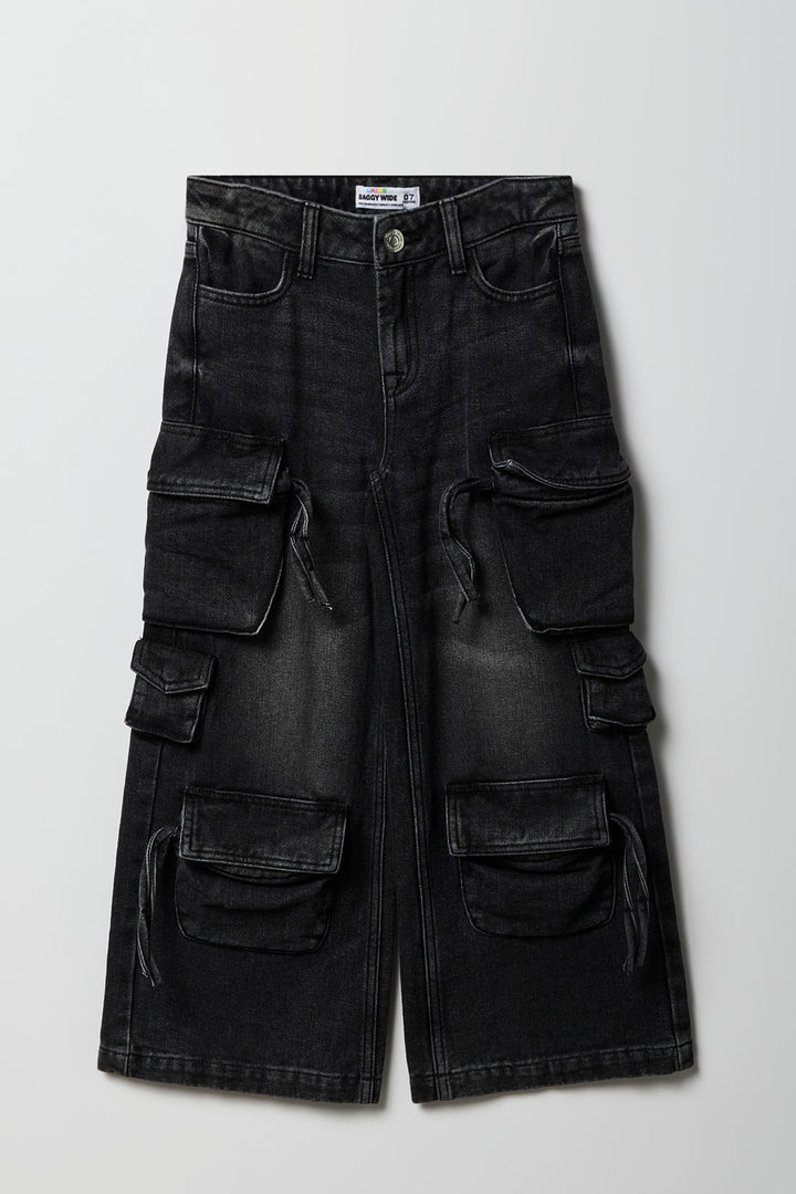 Girls Baggy Wide Leg Cargo Jean