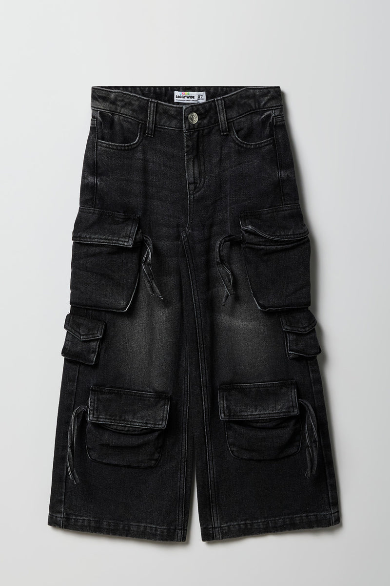 Girls Baggy Wide Leg Cargo Jean