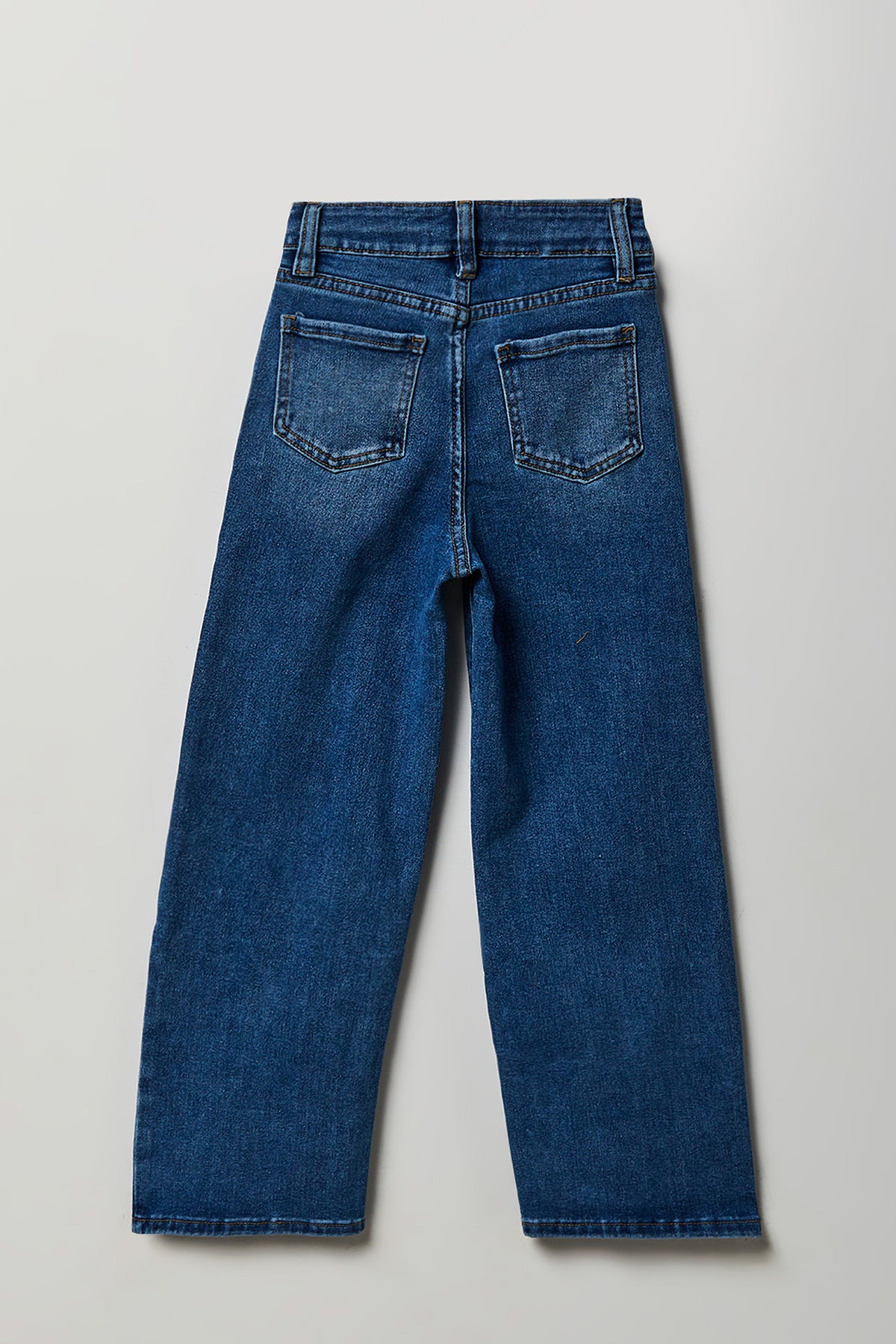 Alt View 2. Girls Stretch Graphic Wide Leg Jean - Denim Blue