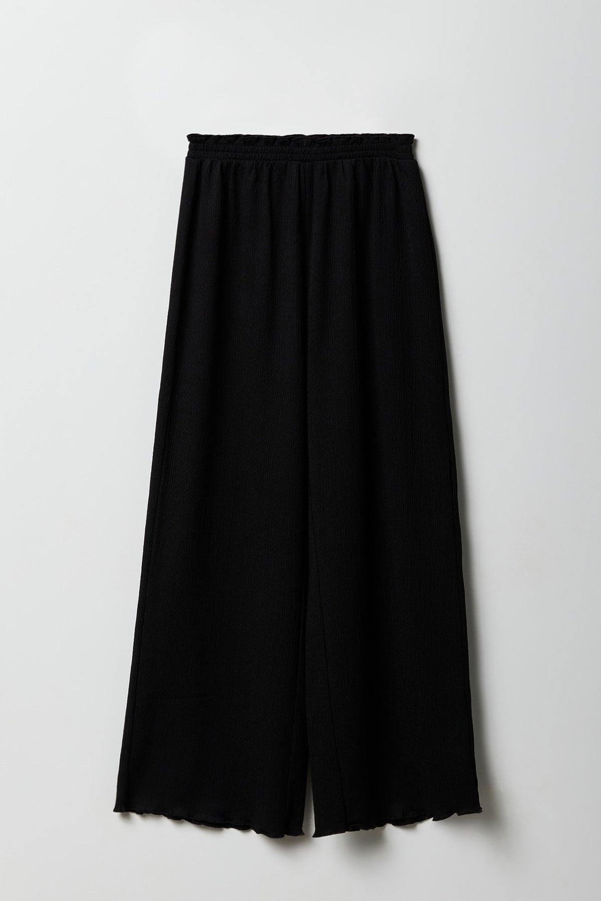 Girls Crinkle Wide Leg Pant - Black
