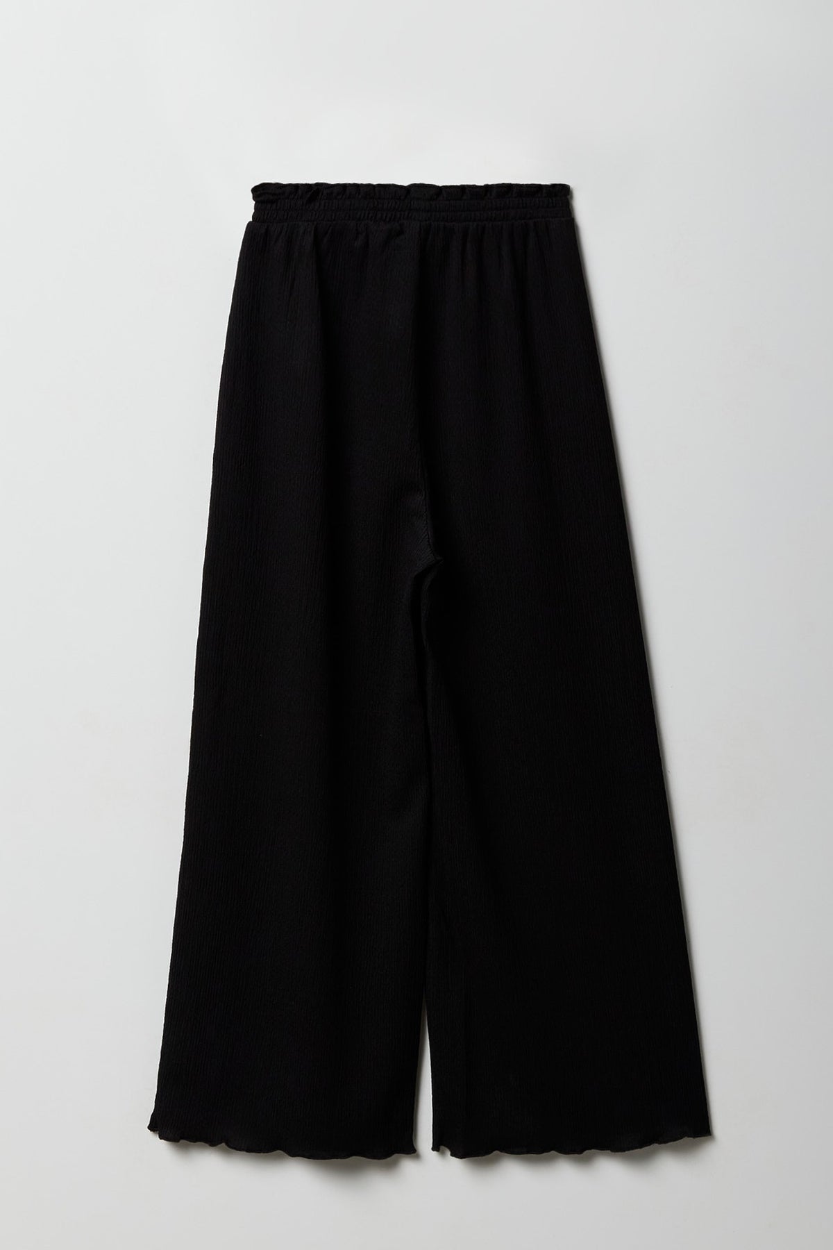 Alt View 2. Girls Crinkle Wide Leg Pant - Black