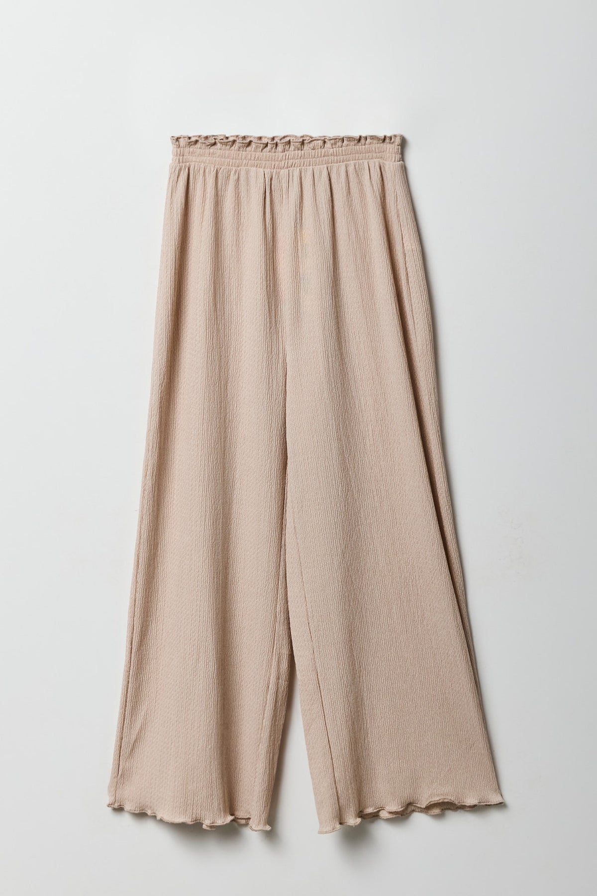 Jean à jambe large froissé pour fille