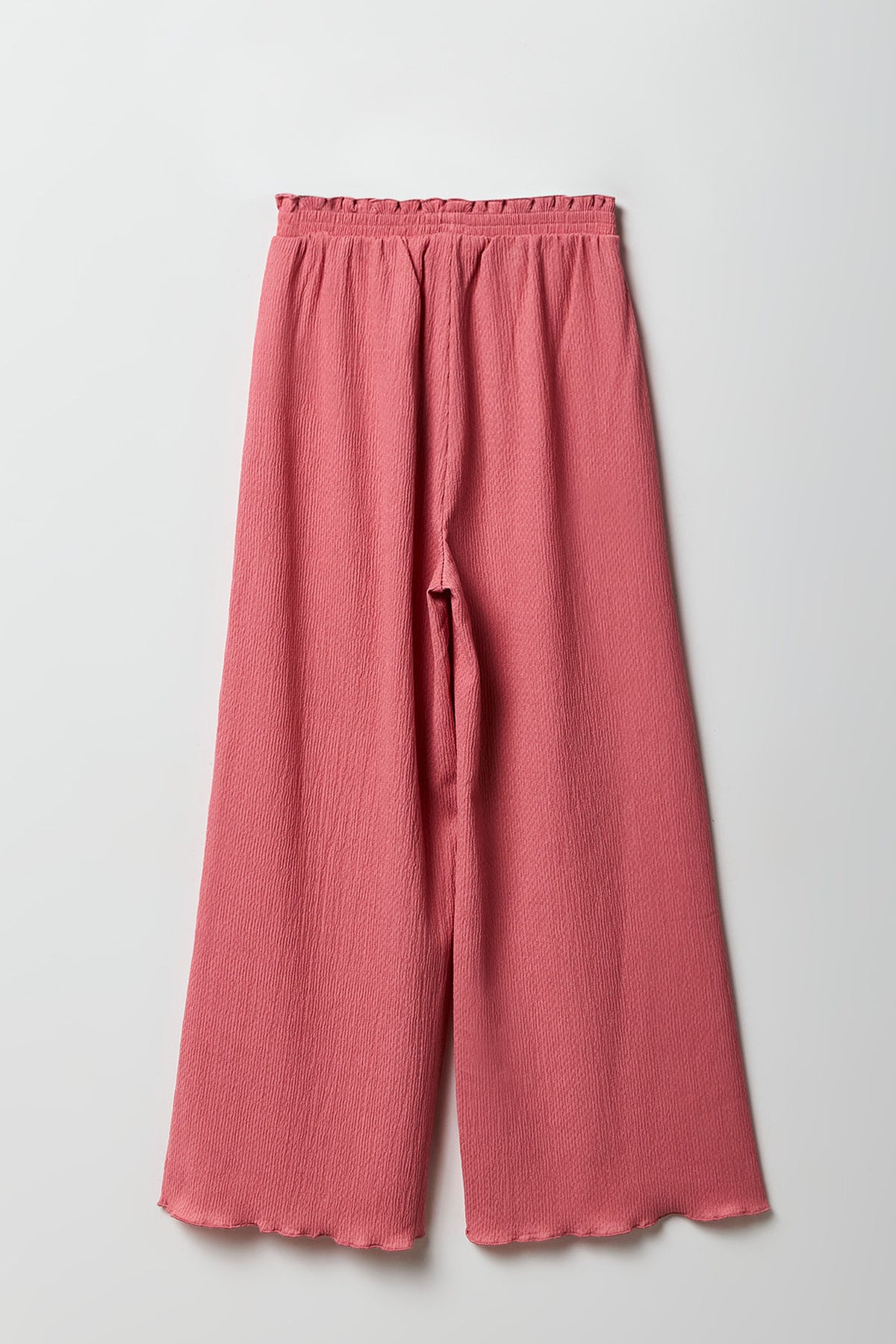 Alt View 2. Girls Crinkle Wide Leg Pant - Coral