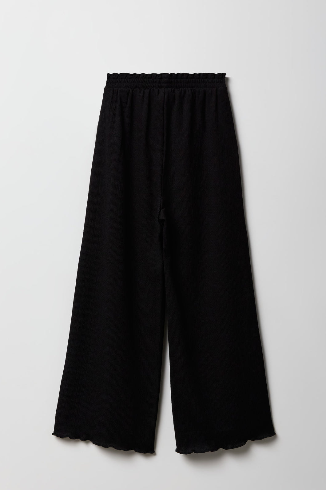 Alt View 2. Girls Crinkle Wide Leg Pant - Black