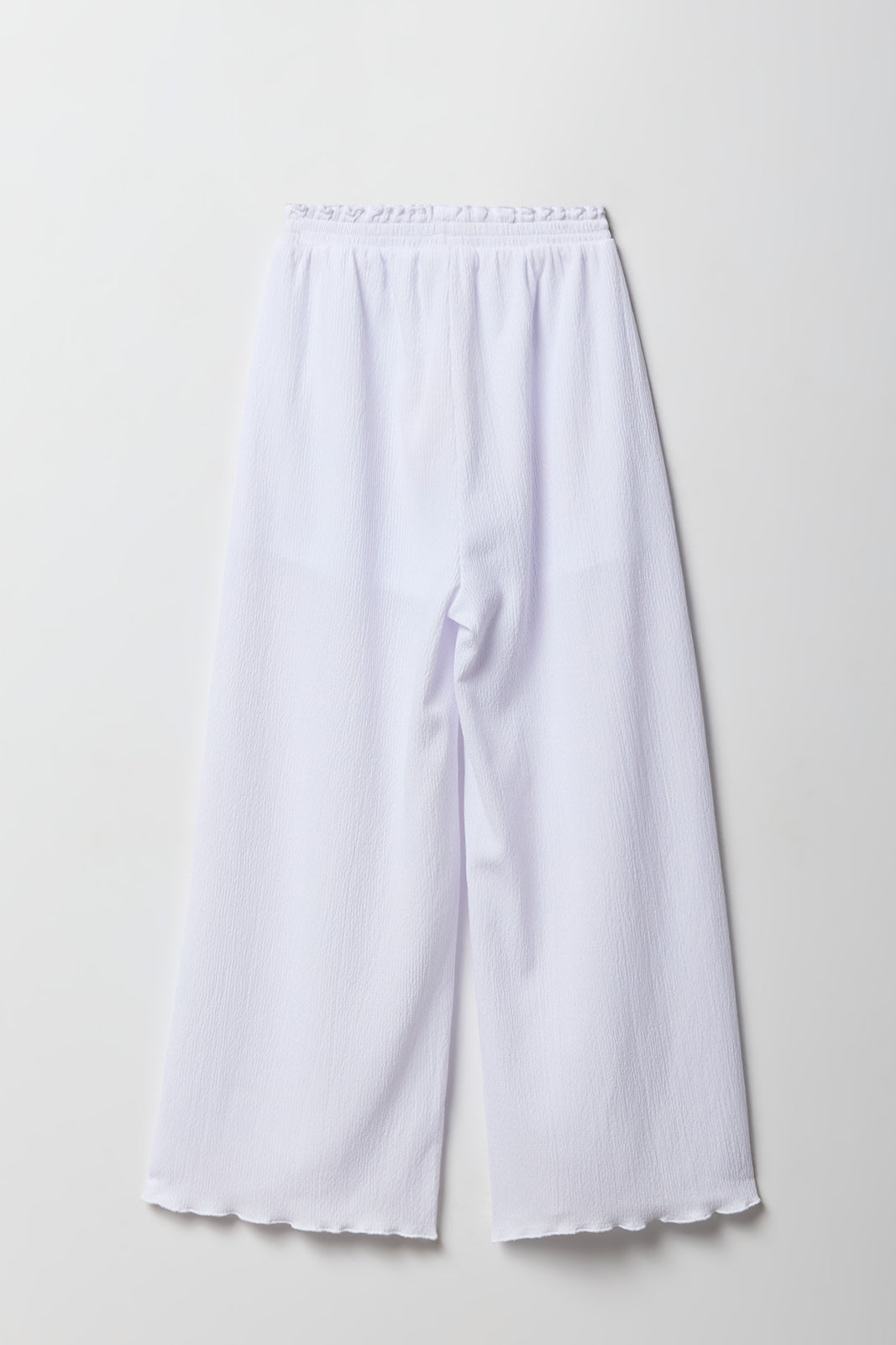 Alt View 2. Girls Crinkle Wide Leg Pant - White