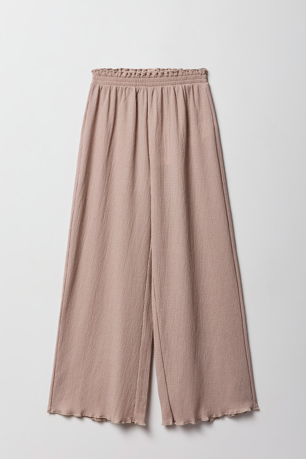 Girls Crinkle Wide Leg Pant - Natural