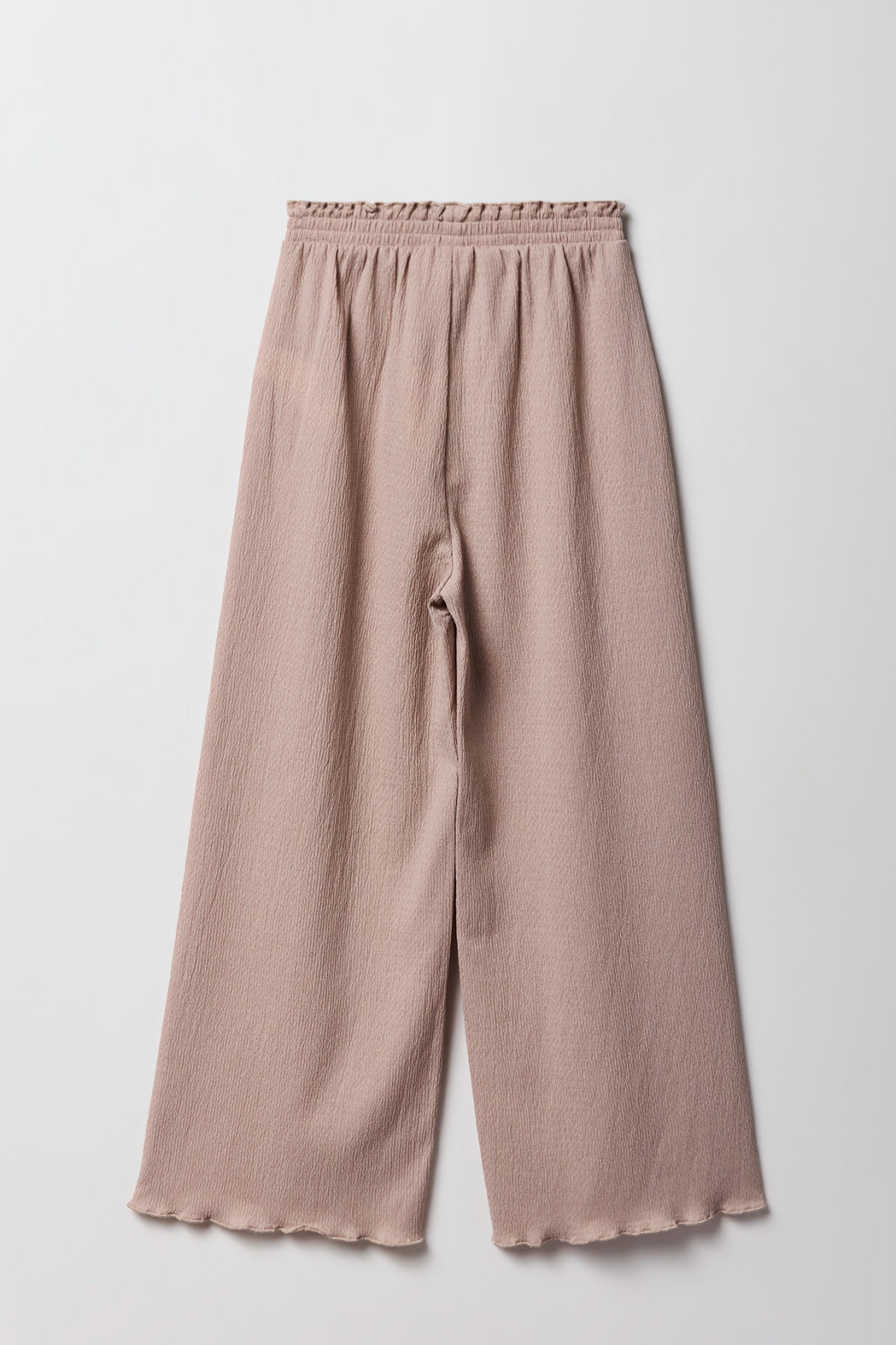 Alt View 2. Girls Crinkle Wide Leg Pant - Natural