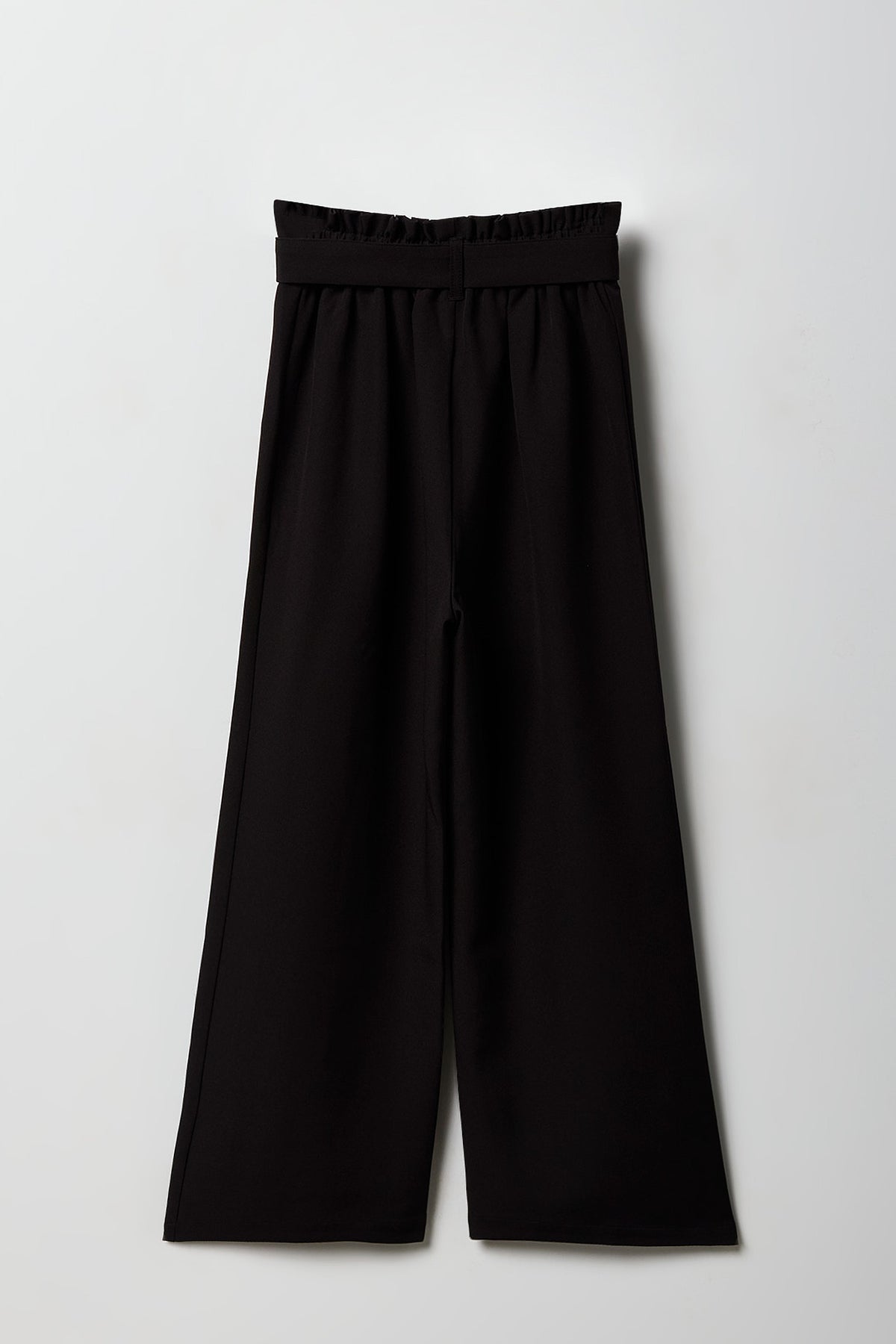 Alt View 2. Girls Belted Wide Leg Paperbag Pant - Black