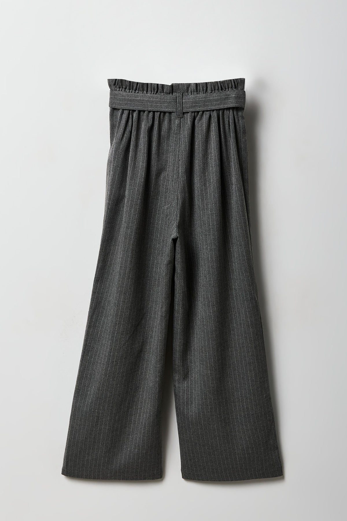 Alt View 2. Girls Belted Wide Leg Paperbag Pant - Dark Grey