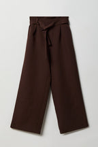 Pantalon habillé à jambe large avec ceinture pour fille