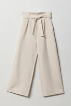 Pantalon habillé à jambe large avec ceinture pour fille