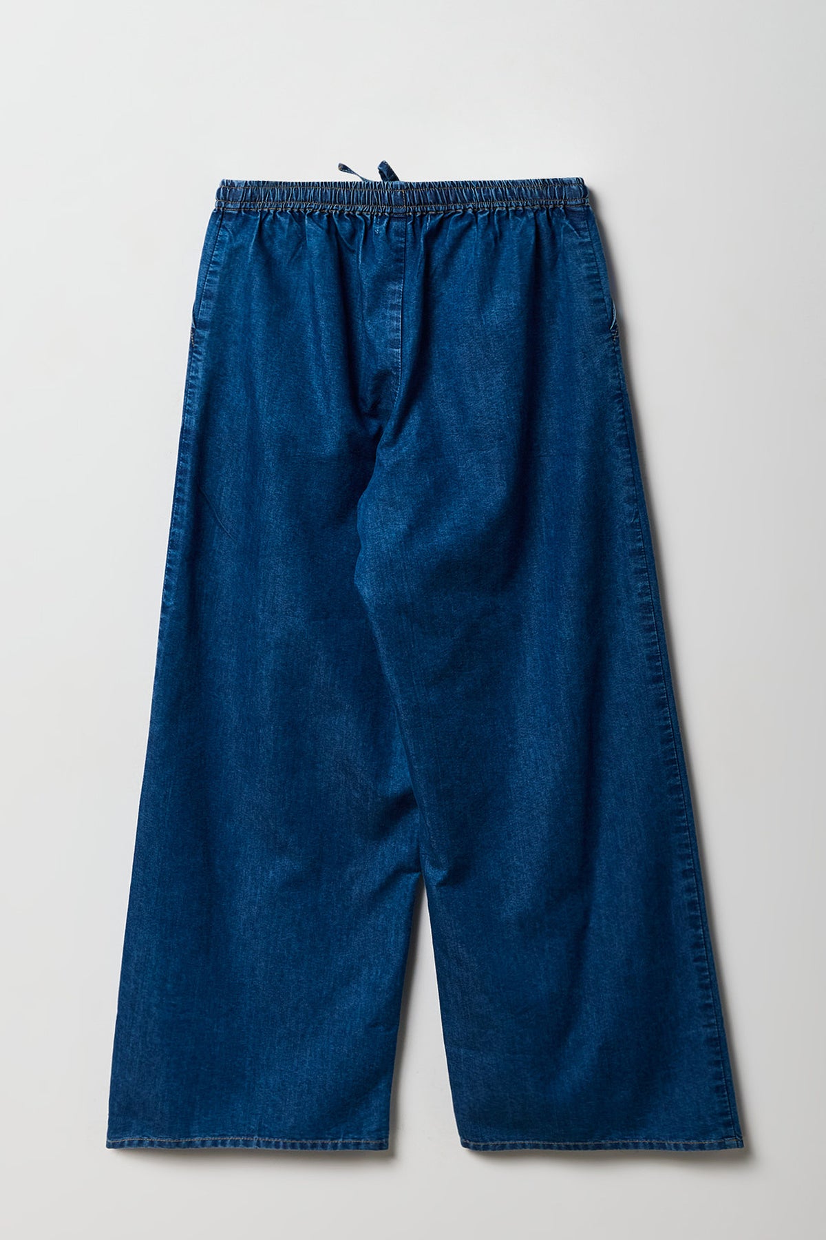 Alt View 2. Girls Denim Wide Leg Pant - Medium Blue