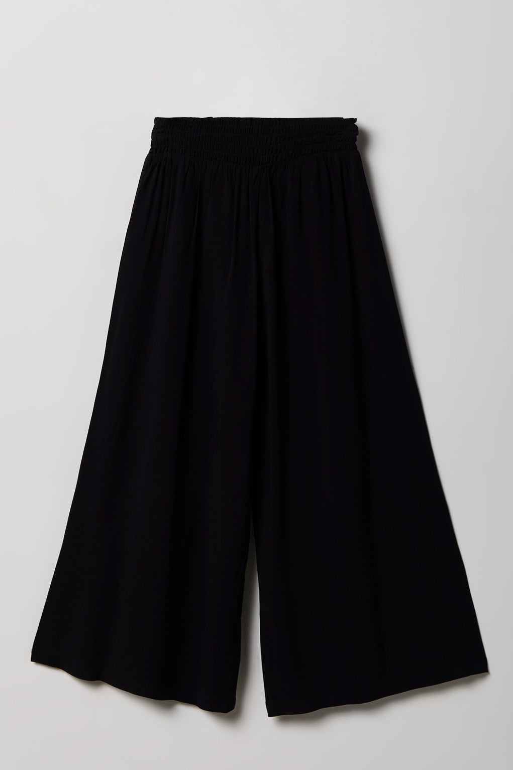 Alt View 2. Girls Smocked Waist Palazzo Pant - Black